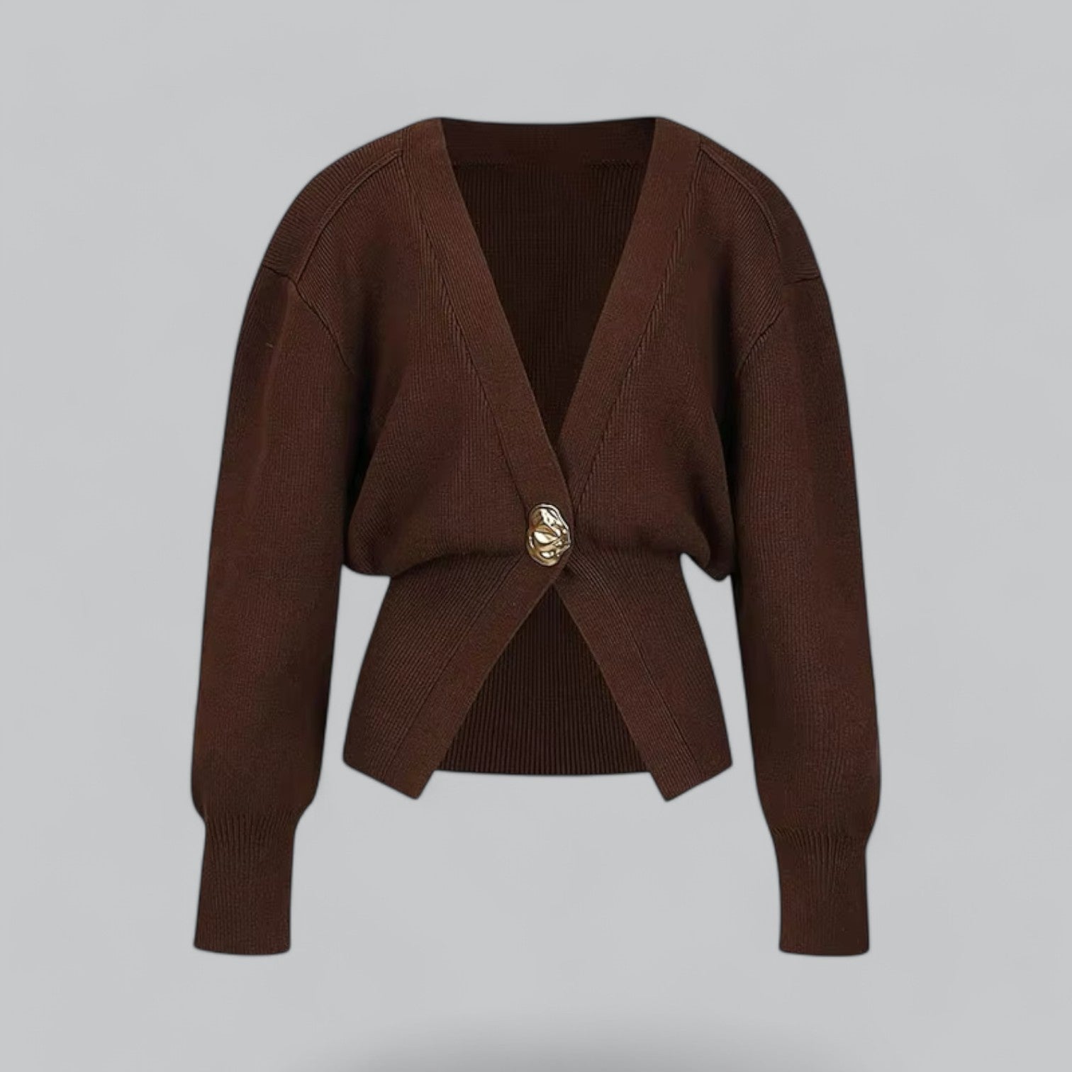 Chic V-Neck Single Breasted Women's Cardigan