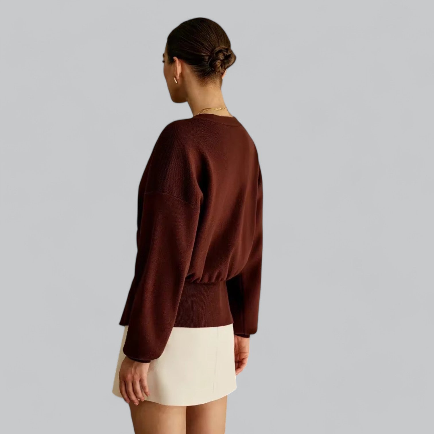 Chic V-Neck Single Breasted Women's Cardigan