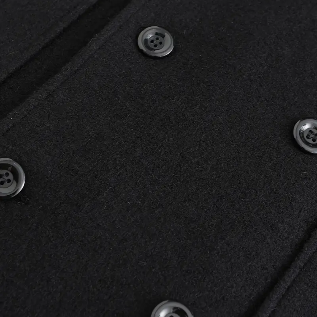 Men’s Black Double-Breasted Overcoat – Tailored Long Coat for Business & Winter Wear