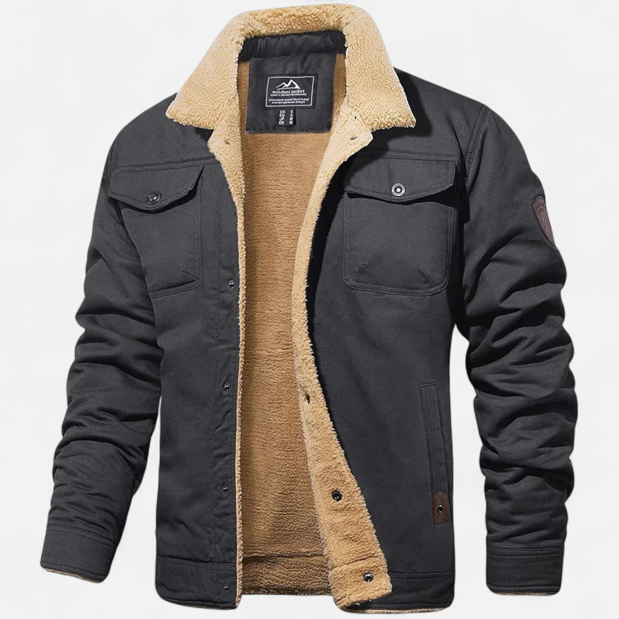 Men’s Bomber Jacket – Classic Aviator – Sherpa Collar – Winter Casual