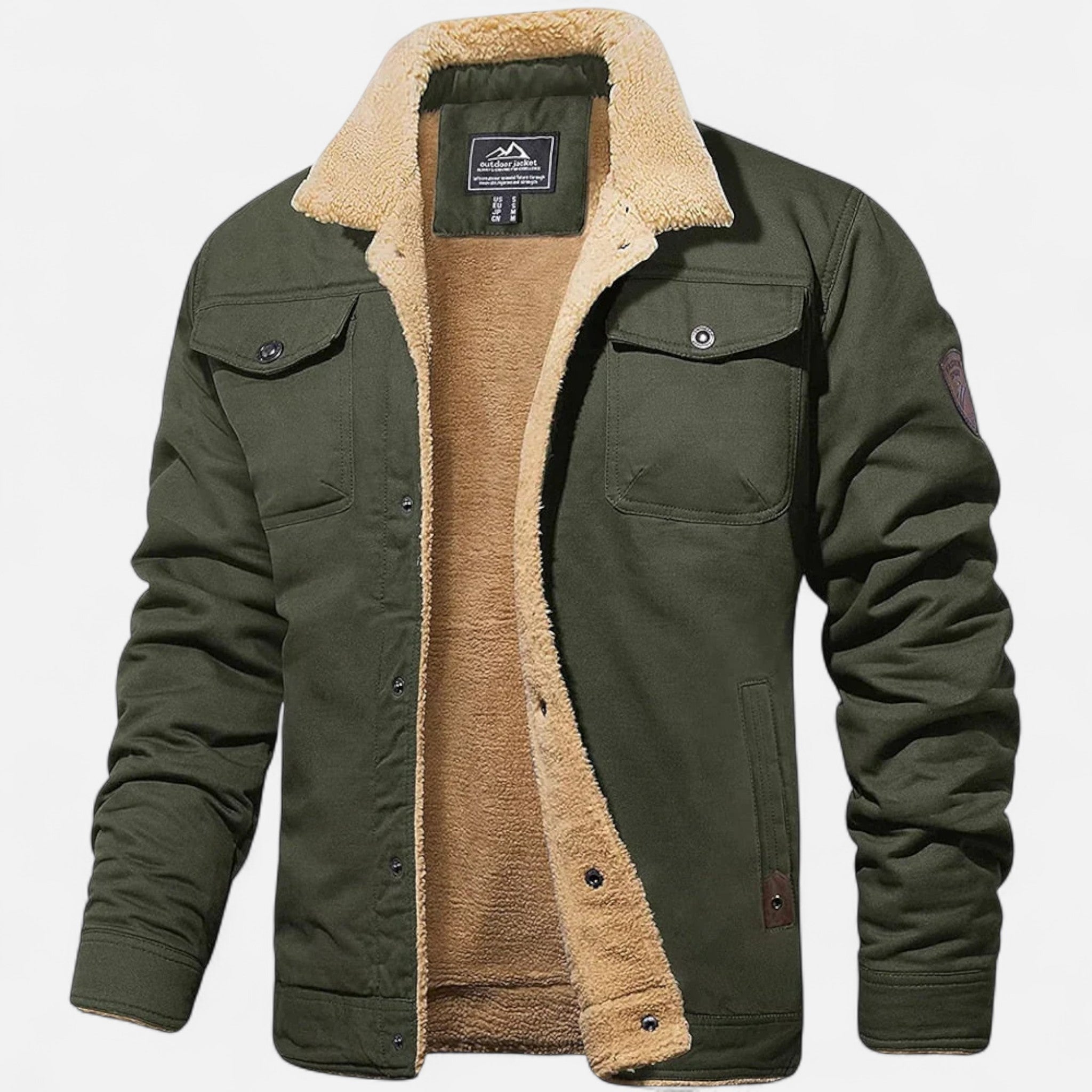 Men’s Bomber Jacket – Classic Aviator – Sherpa Collar – Winter Casual