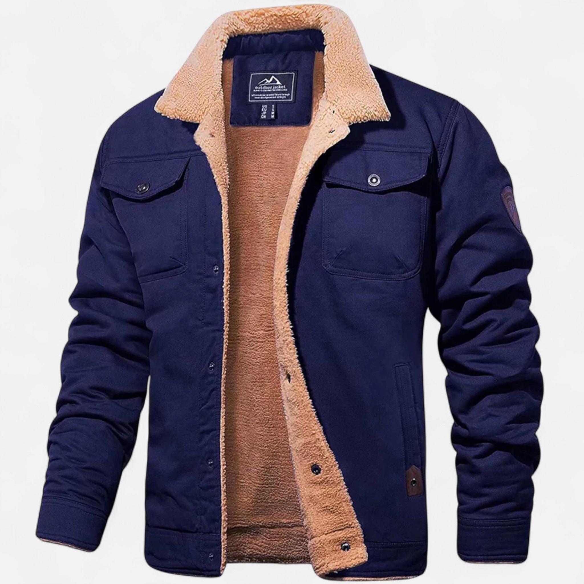Men’s Bomber Jacket – Classic Aviator – Sherpa Collar – Winter Casual
