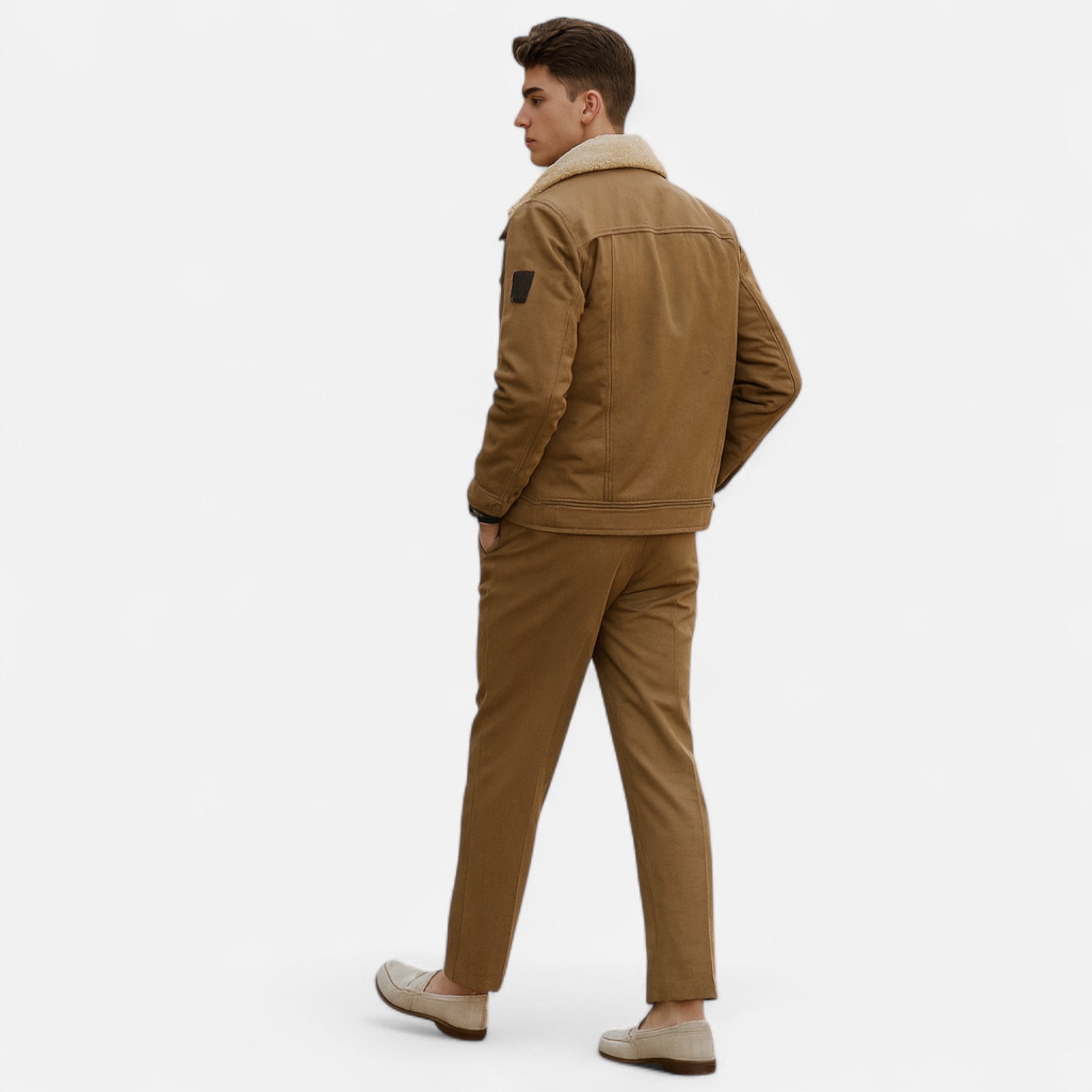 Men’s Bomber Jacket – Classic Aviator – Sherpa Collar – Winter Casual