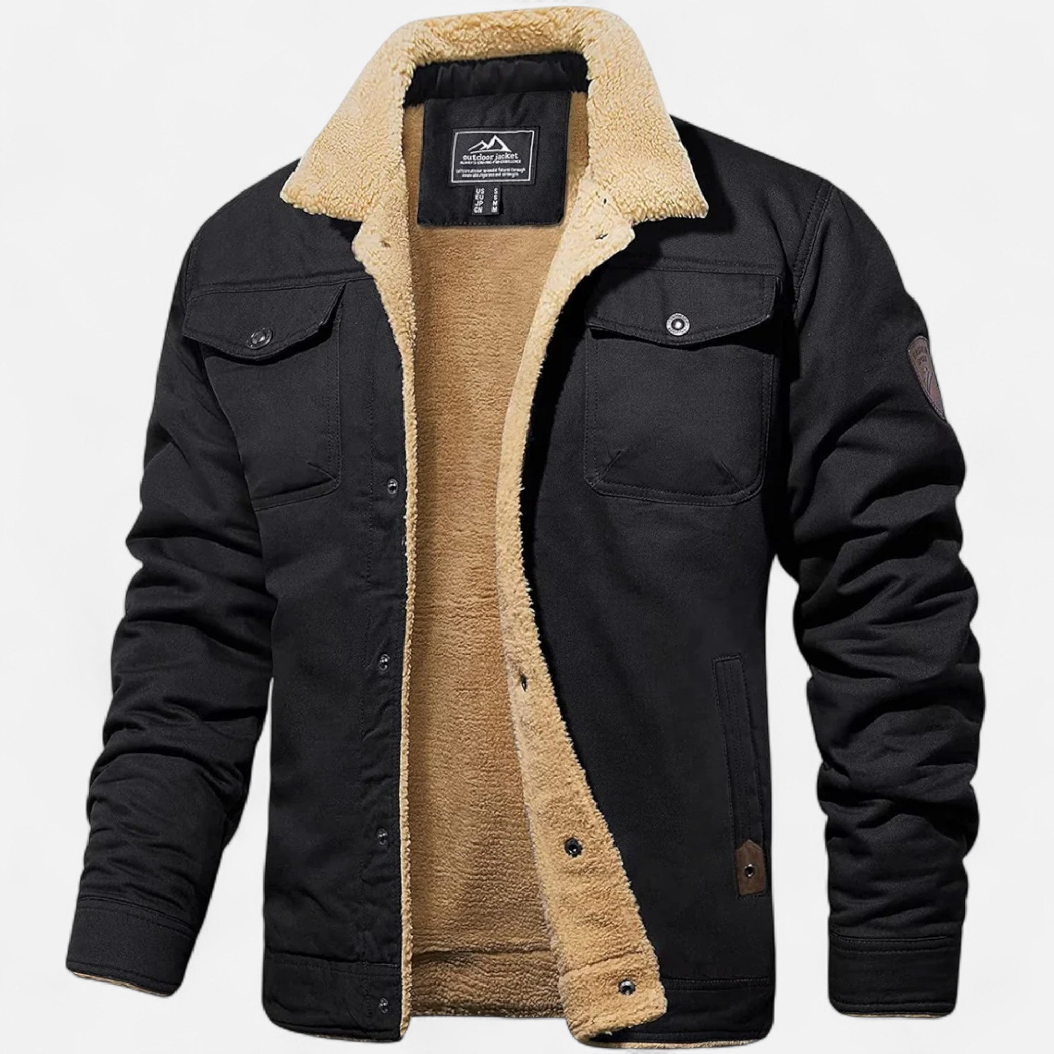 Men’s Bomber Jacket – Classic Aviator – Sherpa Collar – Winter Casual