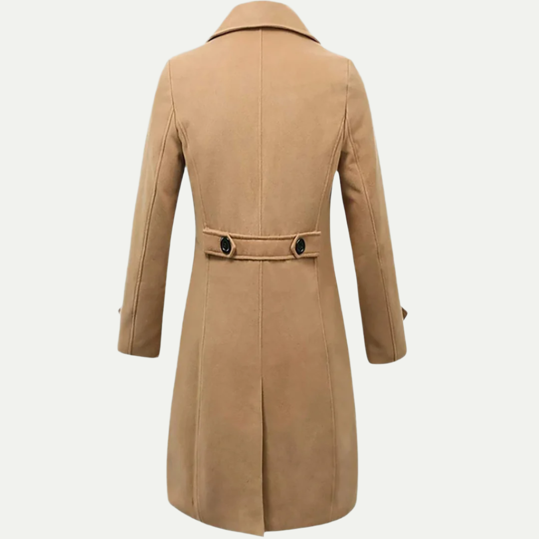 Men’s Double-Breasted Longline Trench Coat – Refined Italian Silhouette