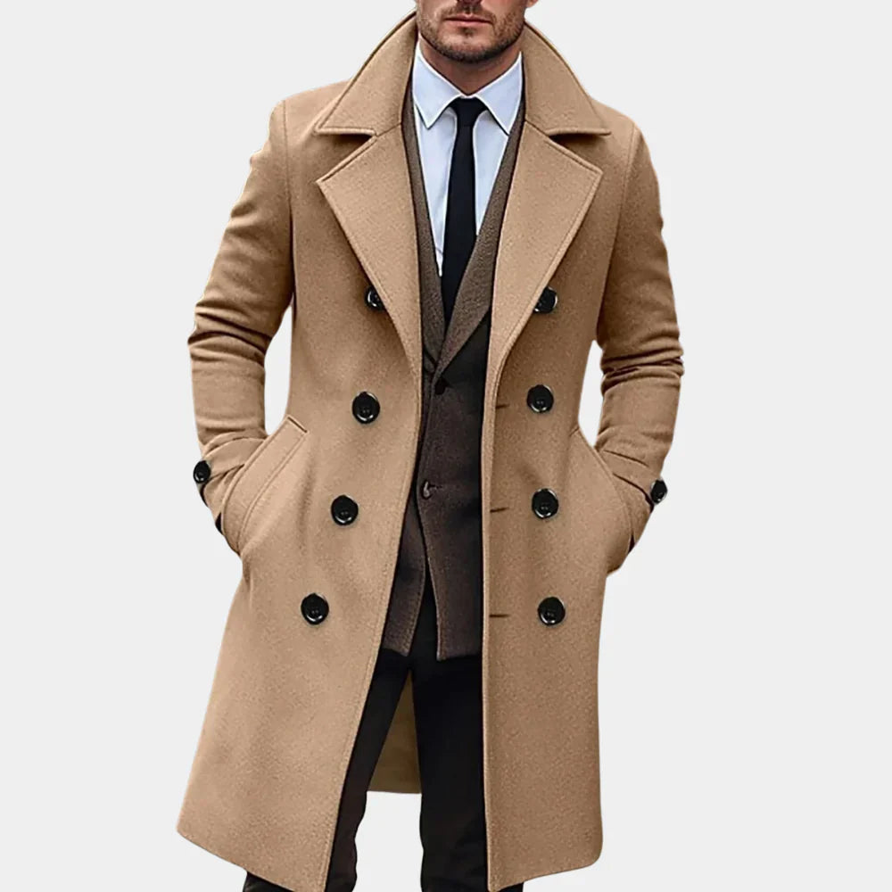 Men’s Double-Breasted Overcoat – All-Season Tailored Outerwear