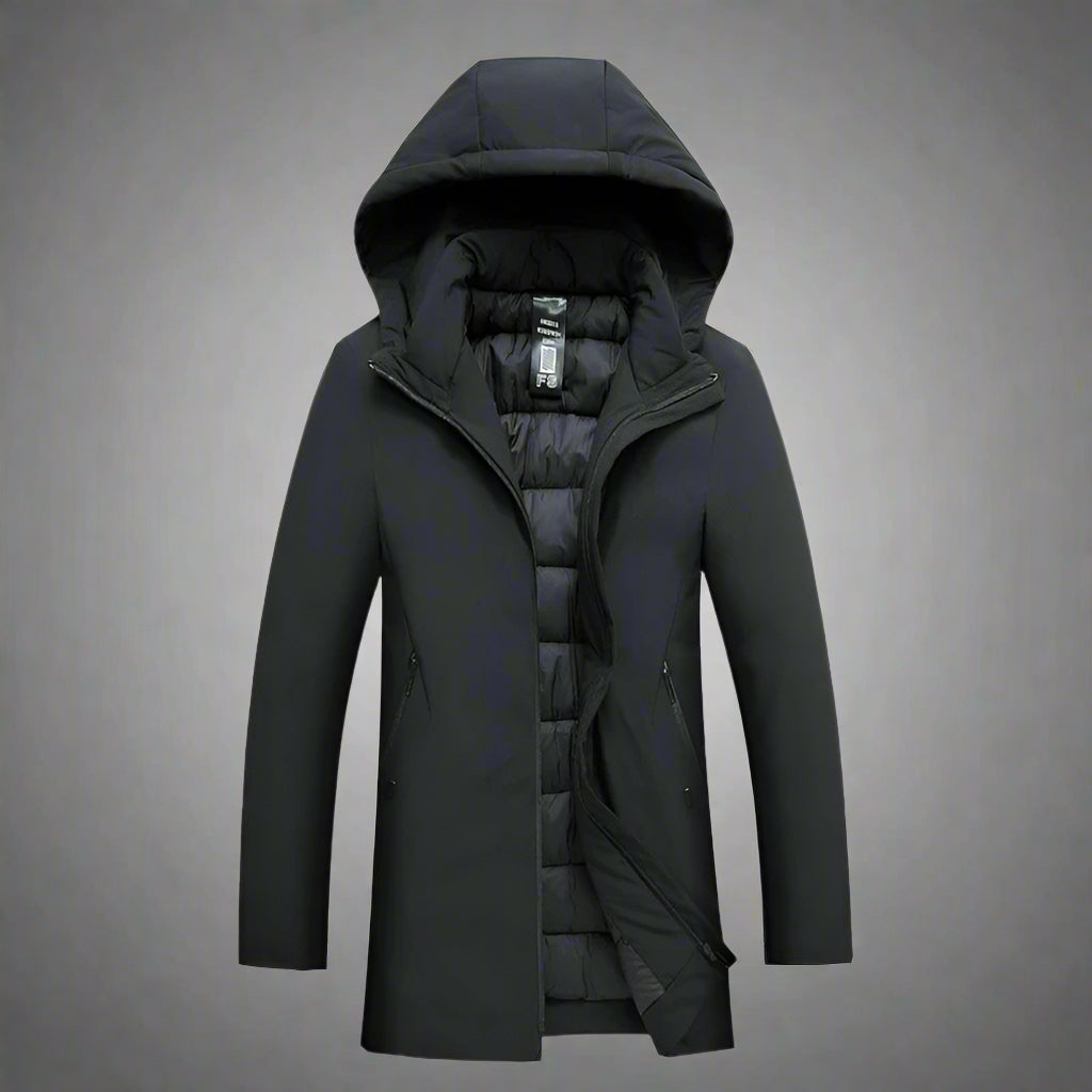 Men’s Hooded Winter Jacket – Modern Tailored Warm Coat