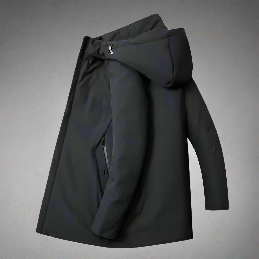 Men’s Hooded Winter Jacket – Modern Tailored Warm Coat