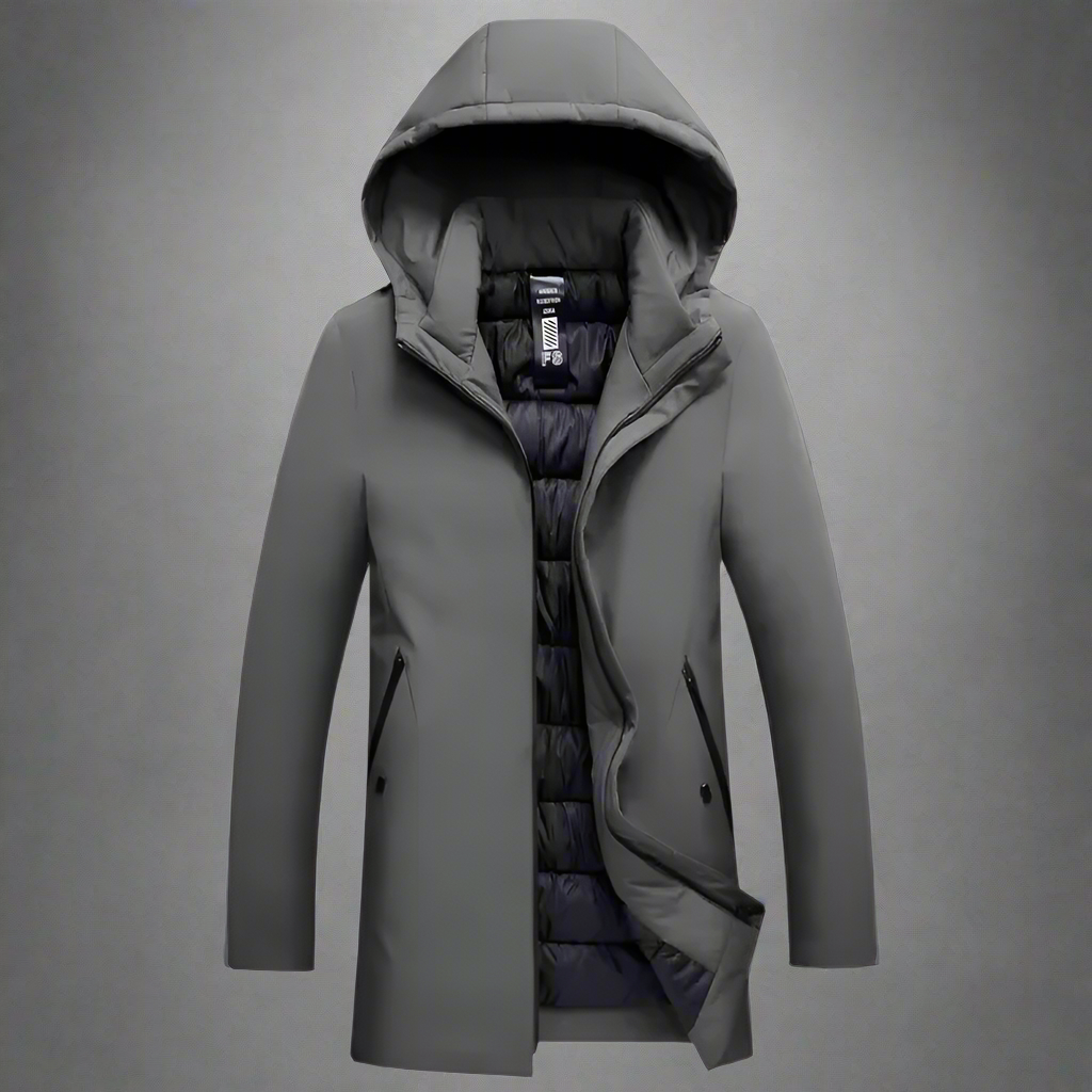 Men’s Hooded Winter Jacket – Modern Tailored Warm Coat