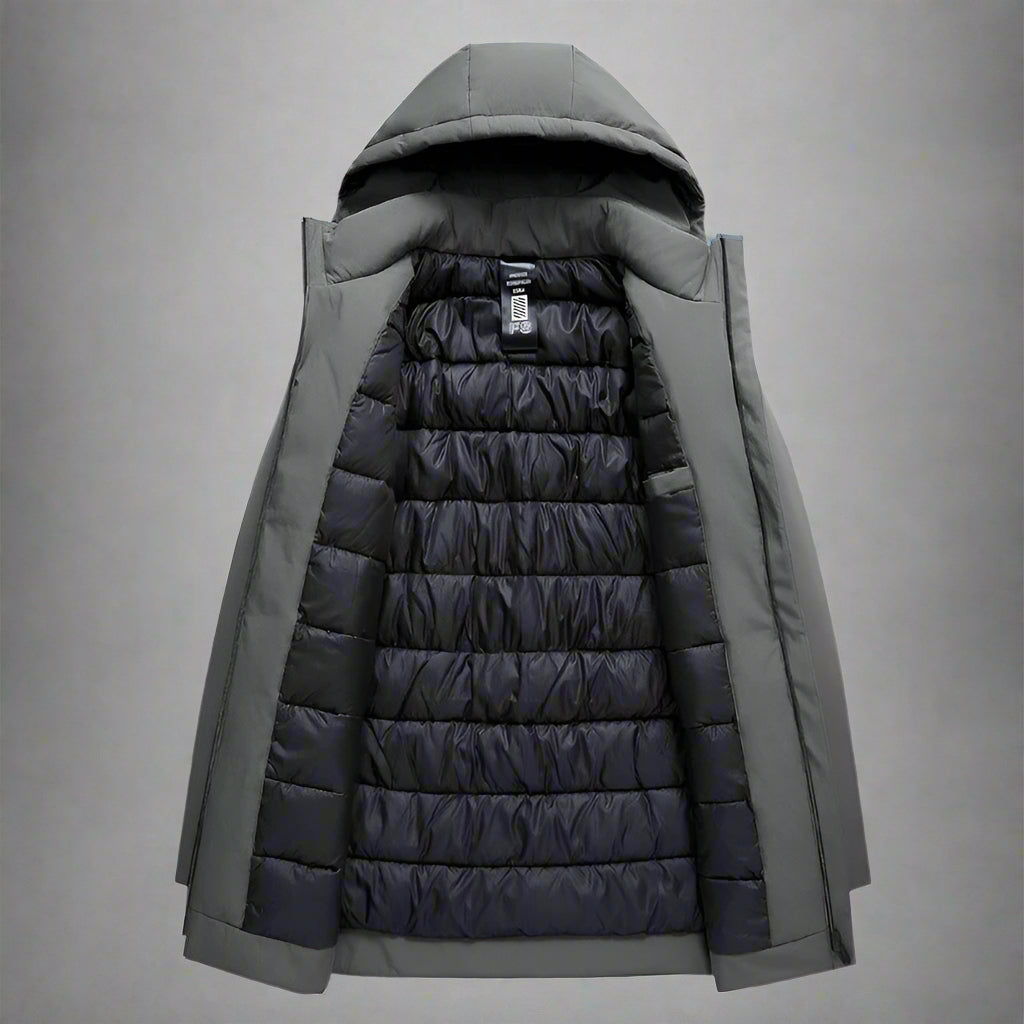 Men’s Hooded Winter Jacket – Modern Tailored Warm Coat
