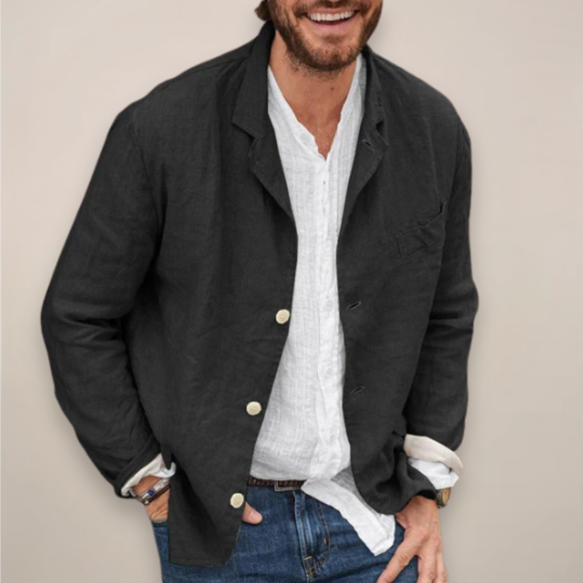 Men’s Linen Blazer Jacket – Relaxed Fit, Breathable Everyday Style