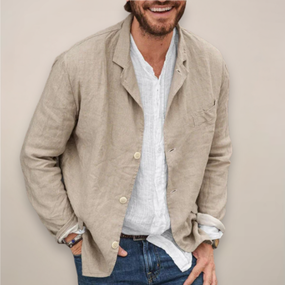 Men’s Linen Blazer Jacket – Relaxed Fit, Breathable Everyday Style