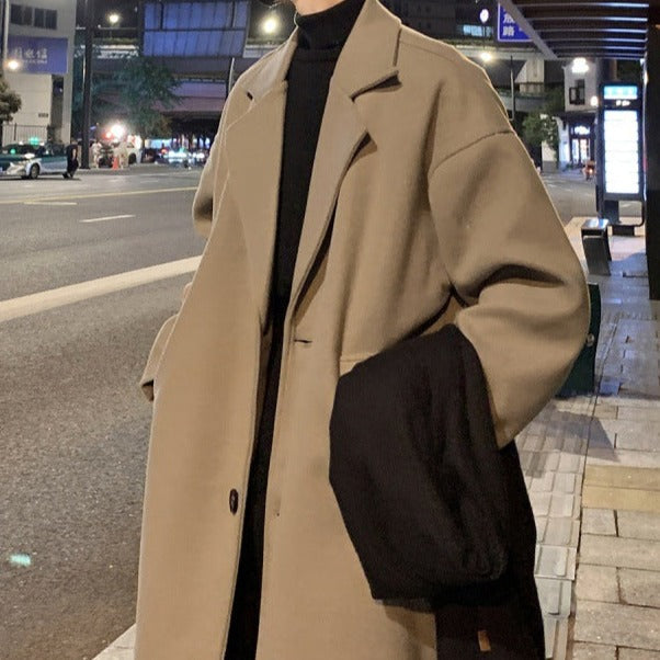 Men’s Long Belted Overcoat – Timeless Tailored Design for Old Money Elegance