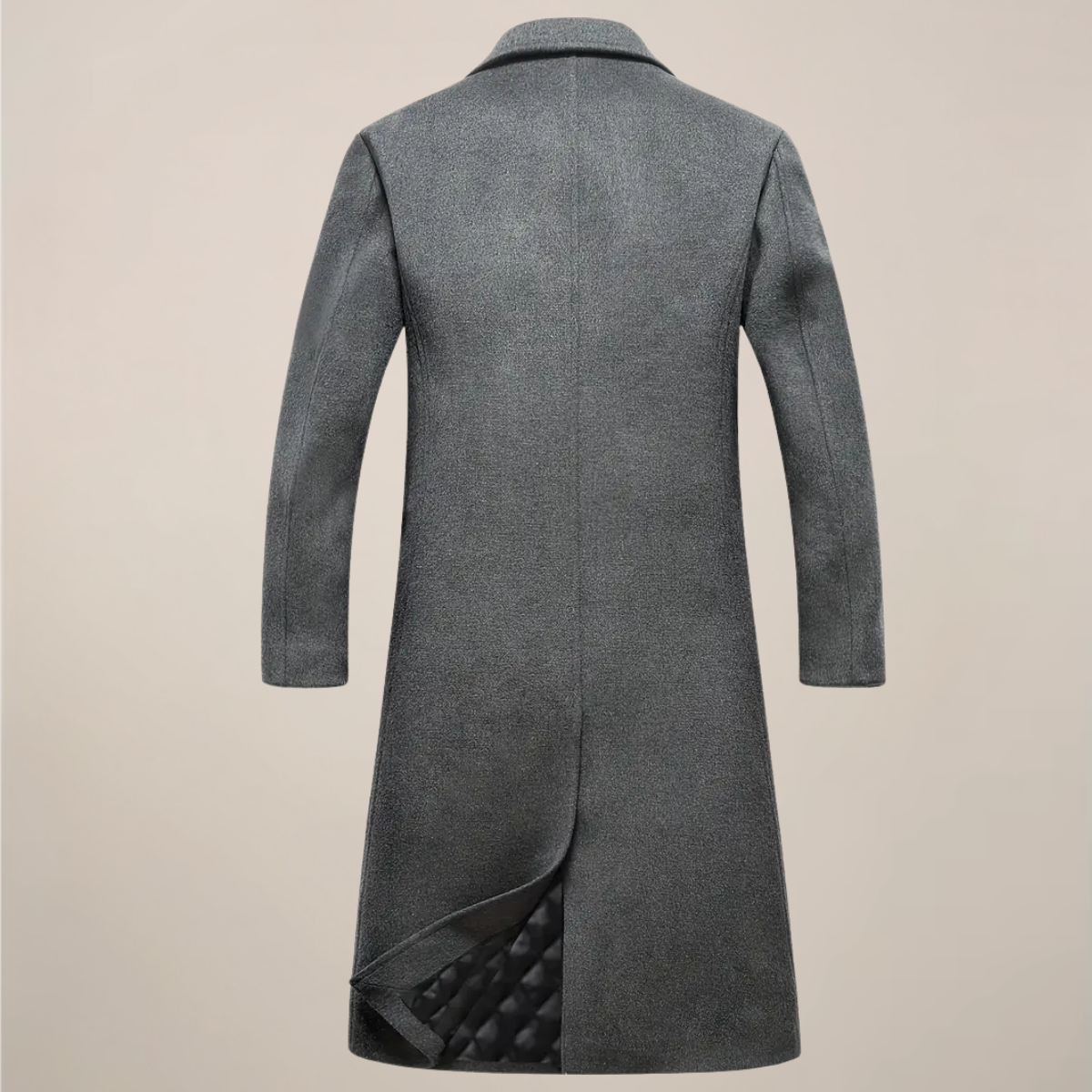 Men’s Long Overcoat – Classic Lapel Design with Tailored Fit for Autumn & Winter