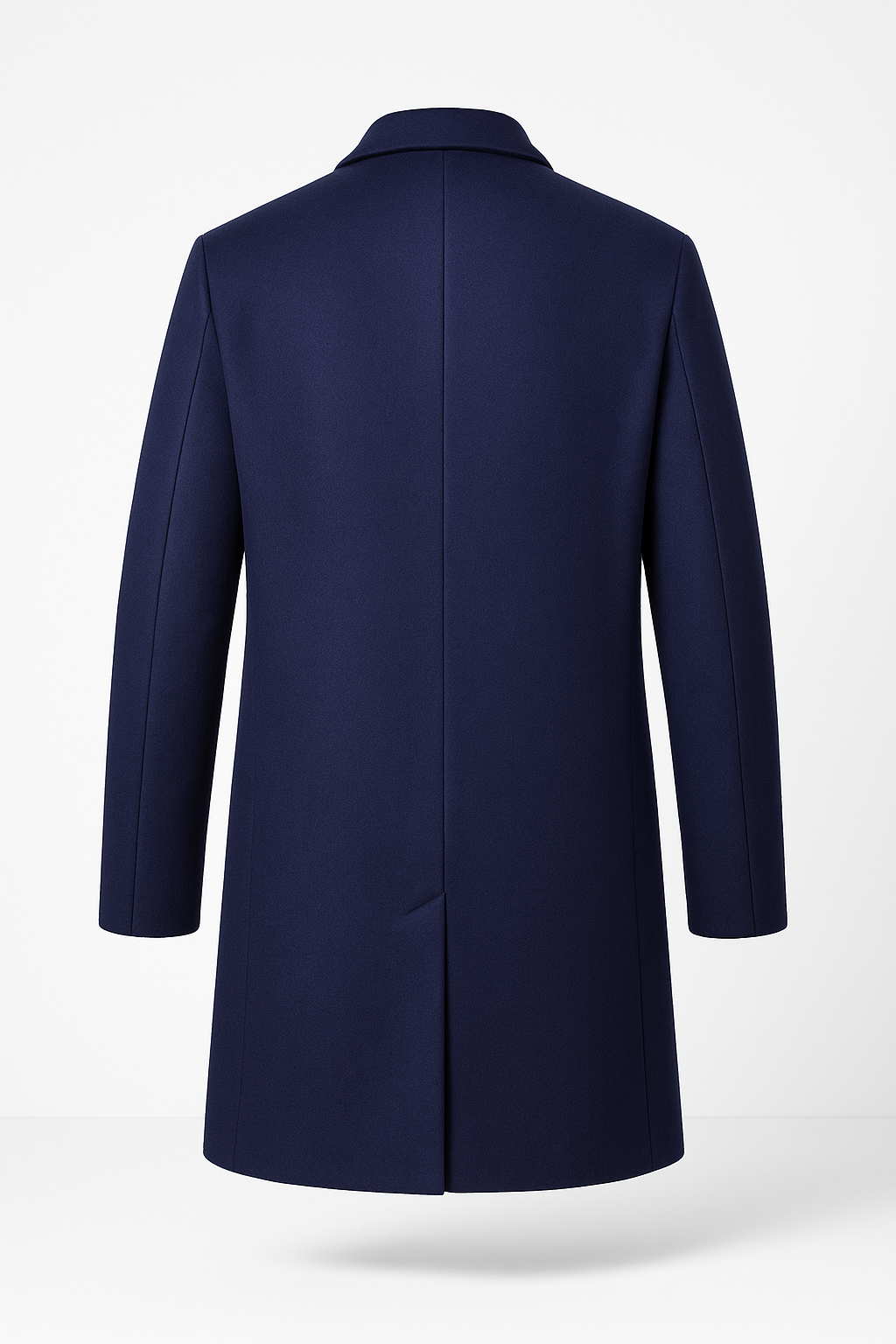 Men’s Long Overcoat – Classic, Single-Breasted, Notch Lapel