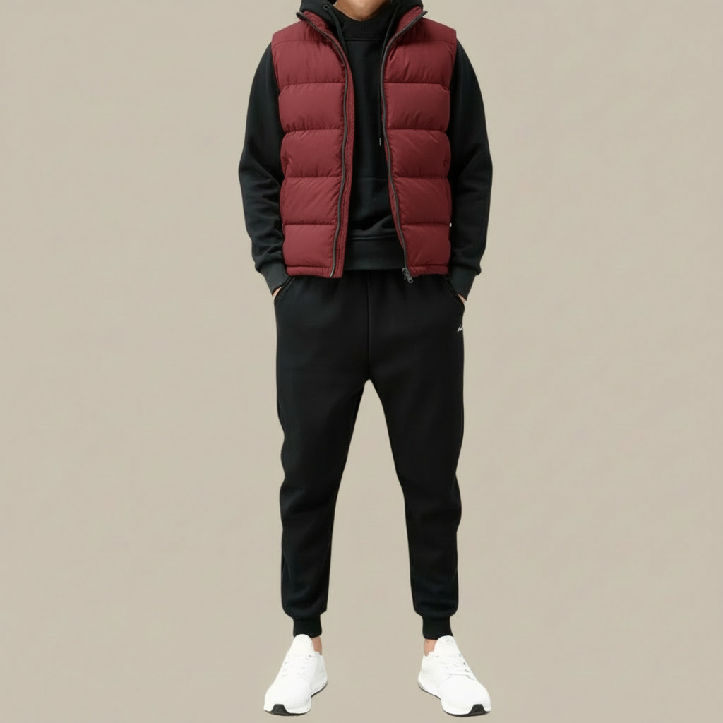Men’s Padded Gilet with Zip Fastening – Smart Casual Layer