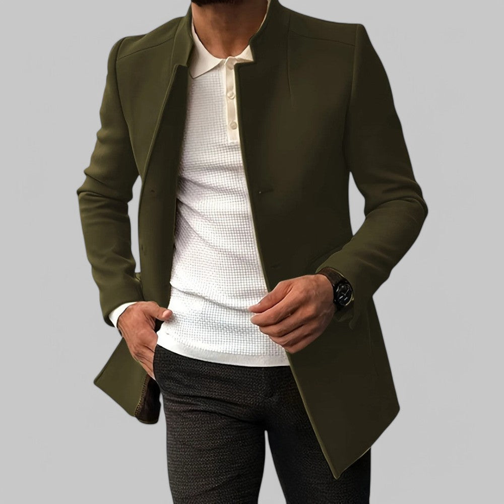 Men’s Smart Casual Coat – Minimalist Button Winter Coat