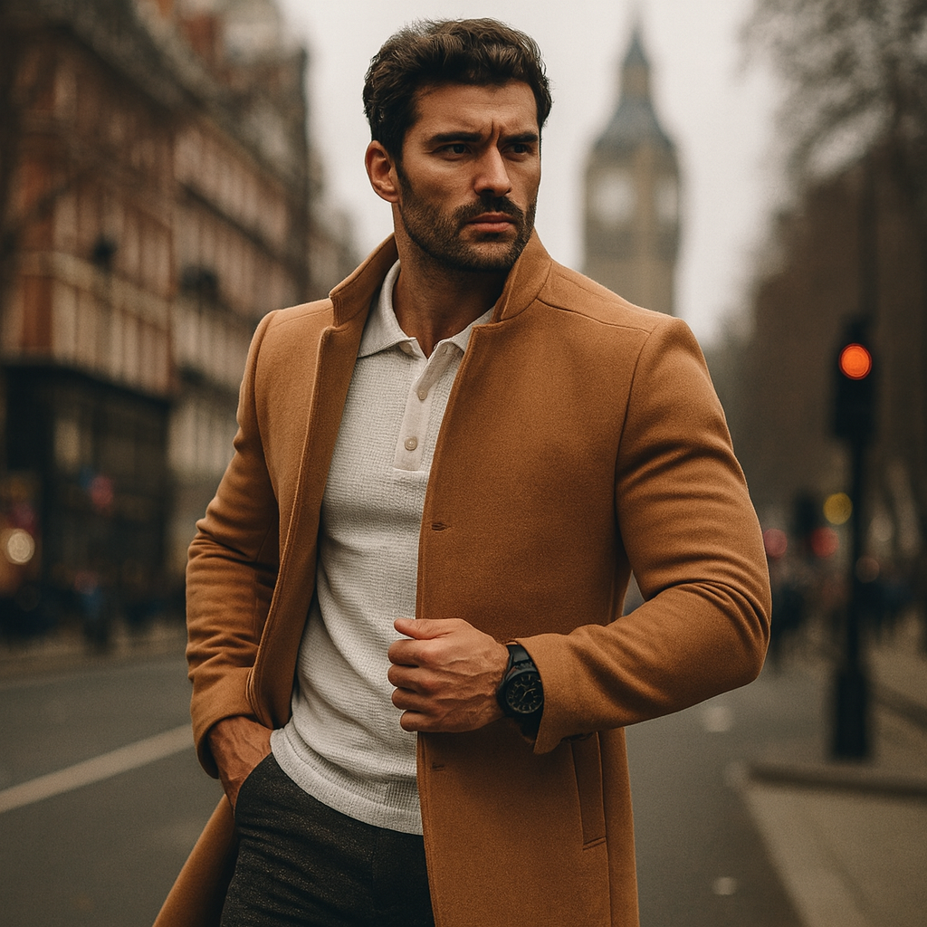 Men’s Smart Casual Coat – Minimalist Button Winter Coat