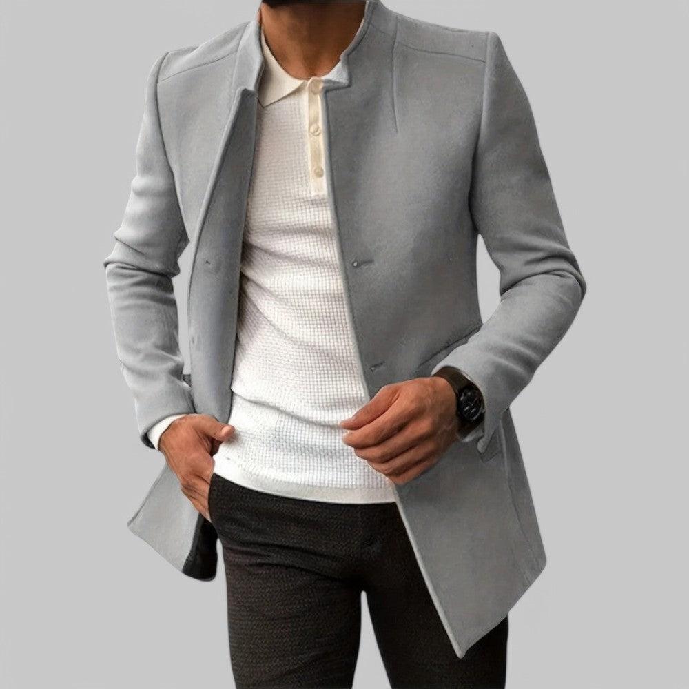 Men’s Smart Casual Coat – Minimalist Button Winter Coat