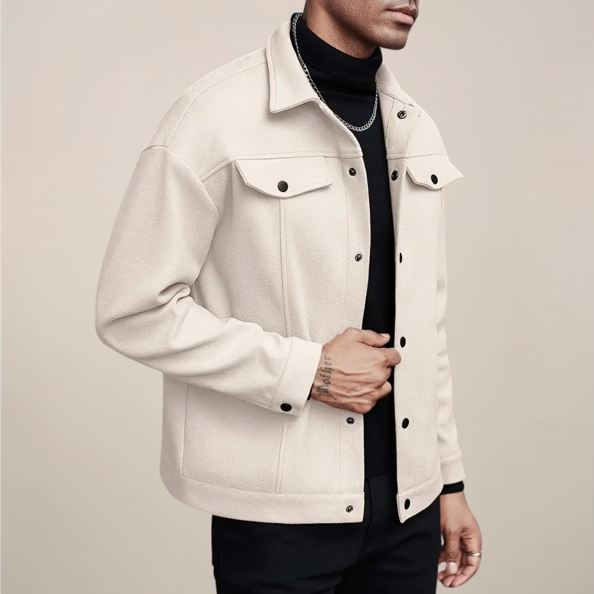 Men’s Smart Casual Jacket – Button-Up Short Coat for Autumn & Winter Layering