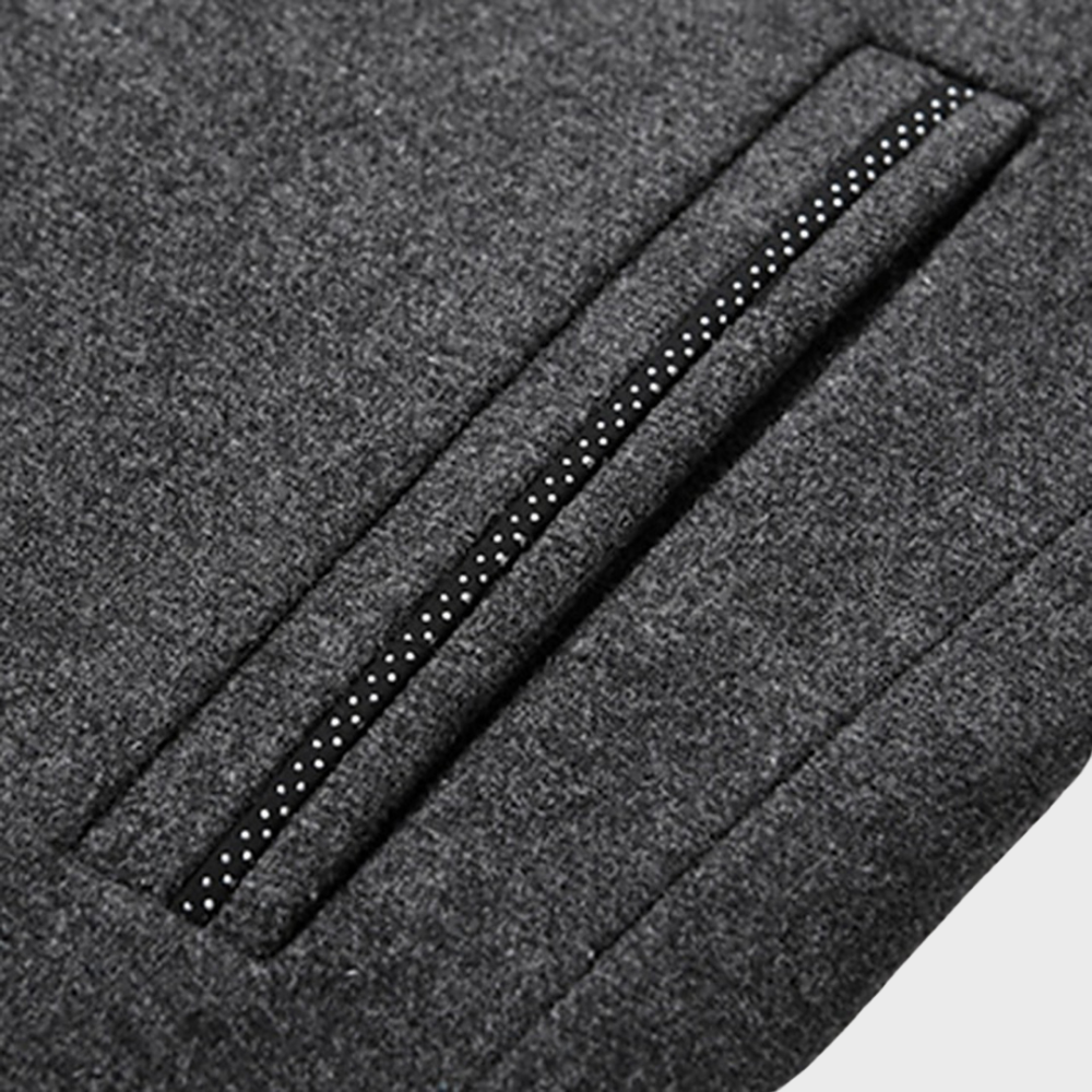 Men’s Stand Collar Business Coat with Side Pockets – Tailored Smart-Casual