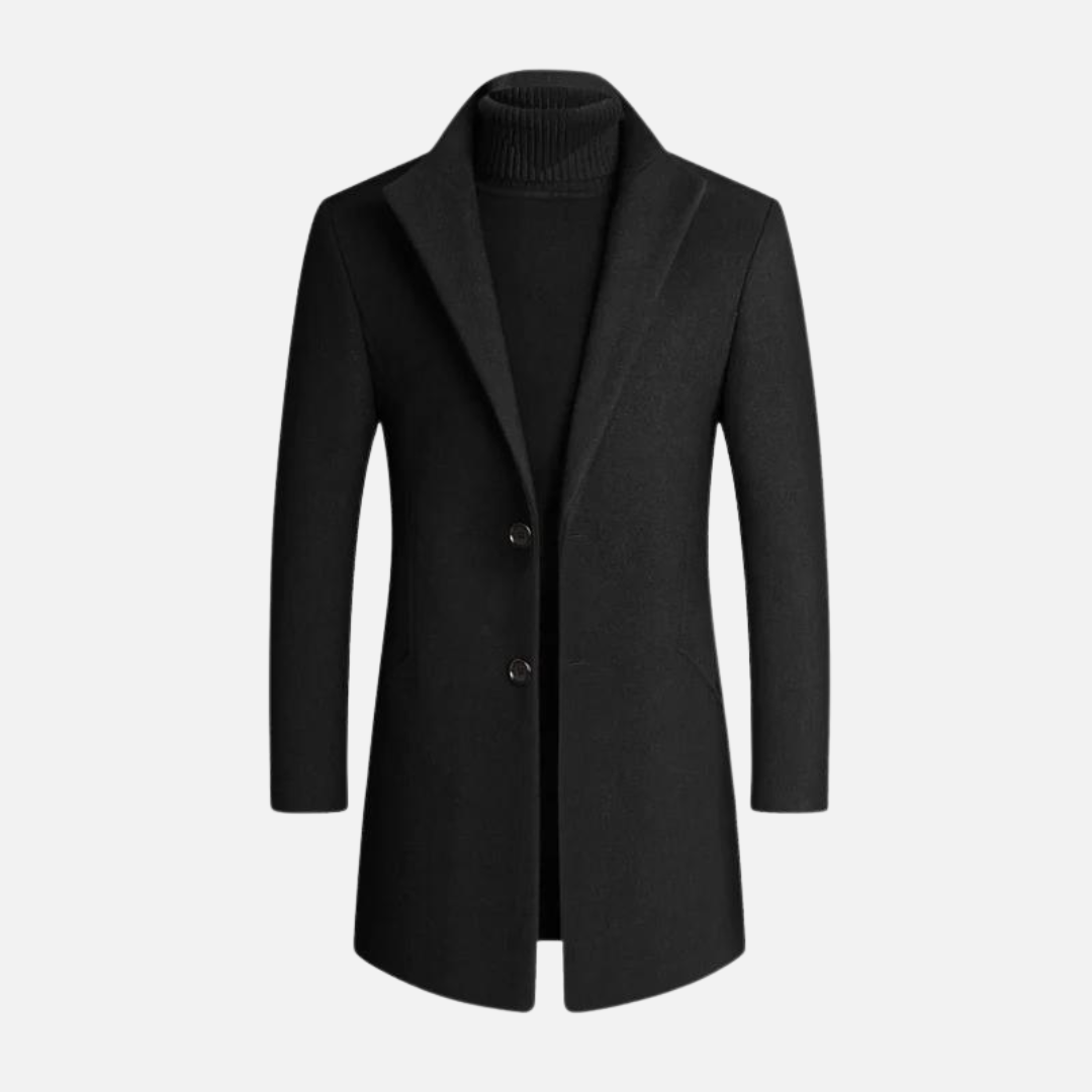 Men’s Tailored Coat with Notch Lapels – Smart Casual and Formal