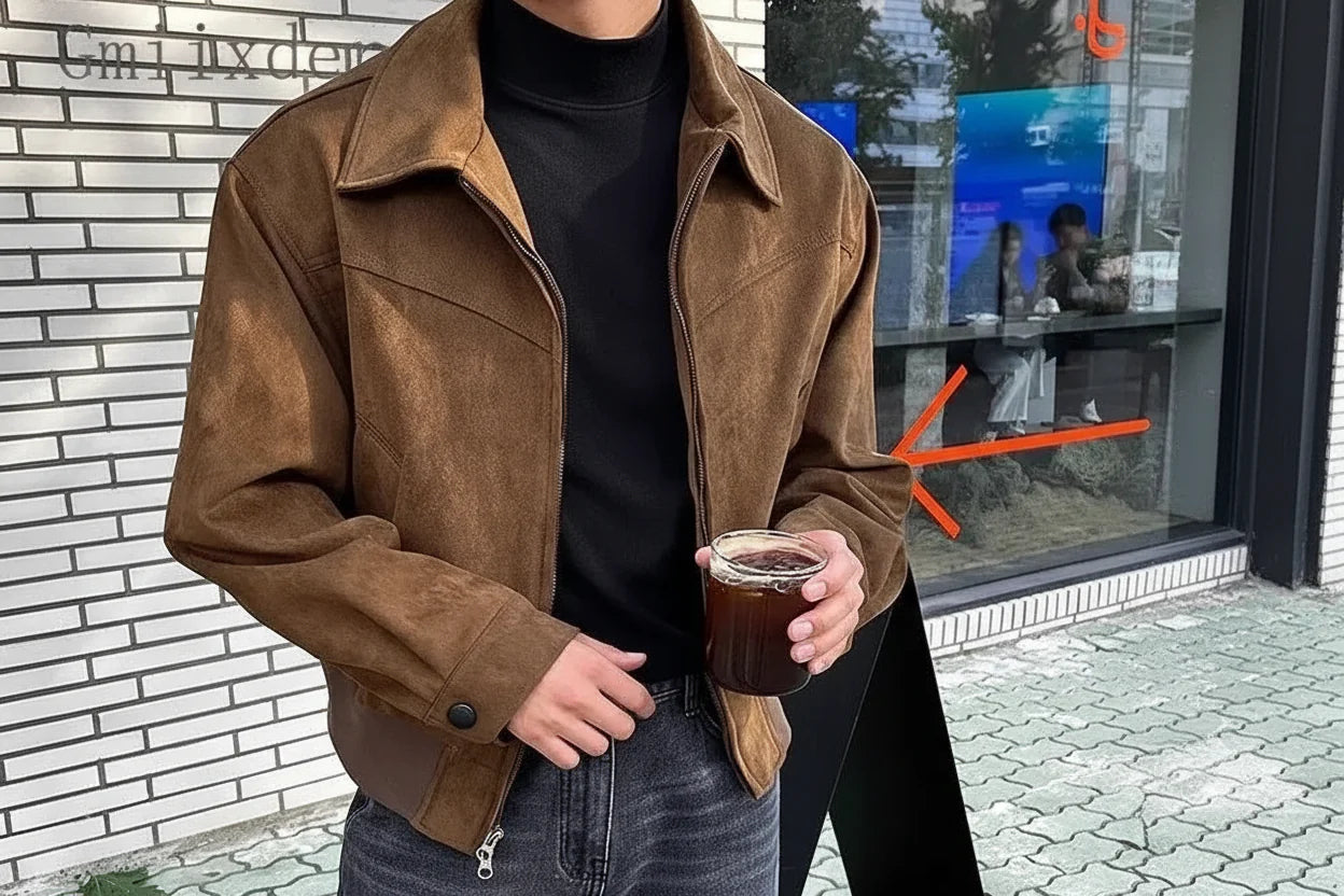 Men’s Vintage Casual Zip Jacket – Timeless Everyday Outerwear