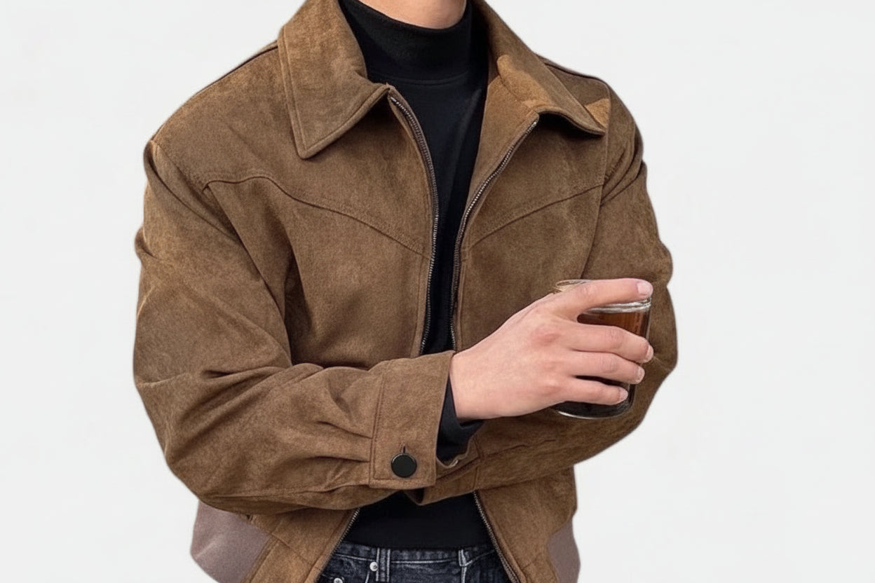 Men’s Vintage Casual Zip Jacket – Timeless Everyday Outerwear