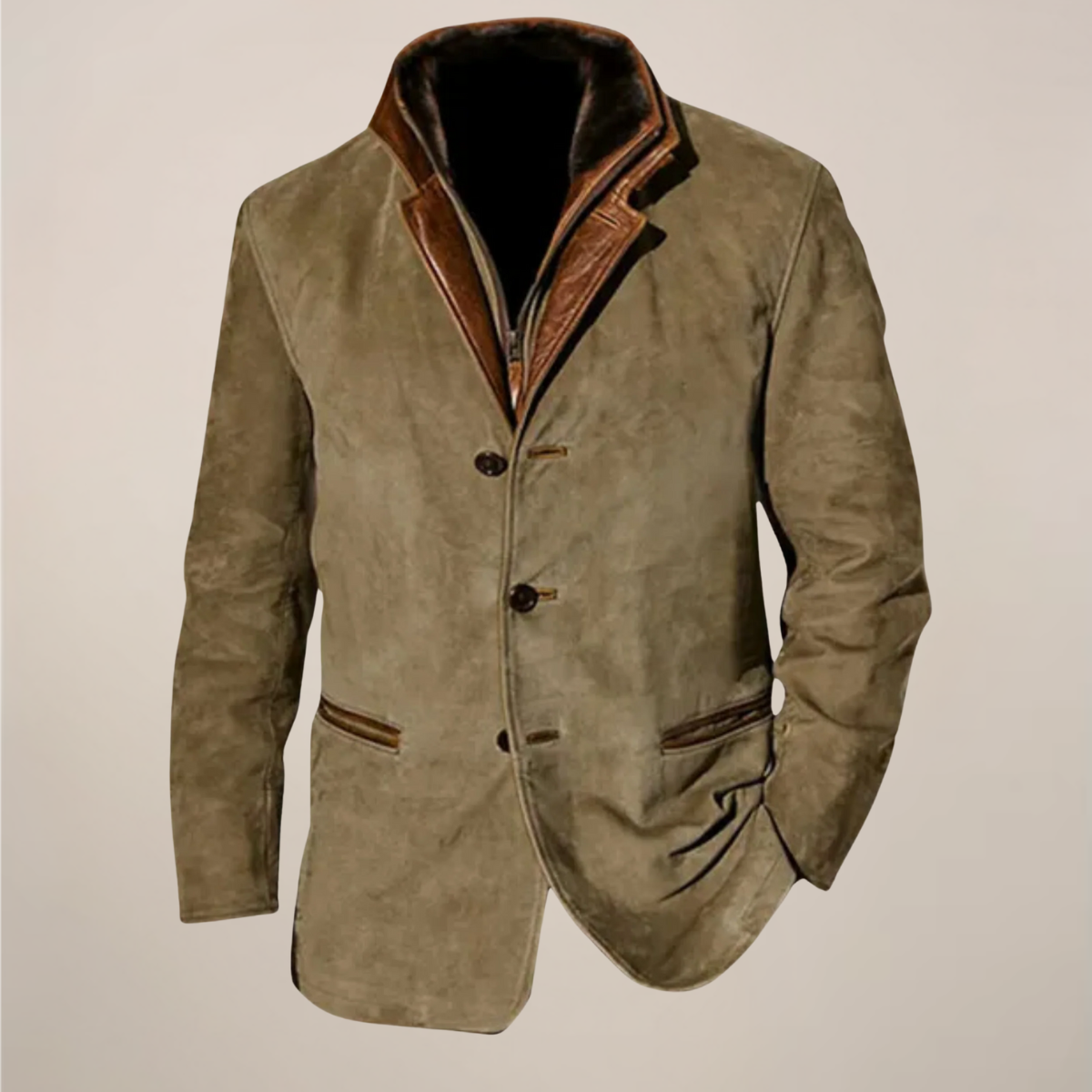Men’s Vintage Reversed Collar Jacket – Stylish Classic Design