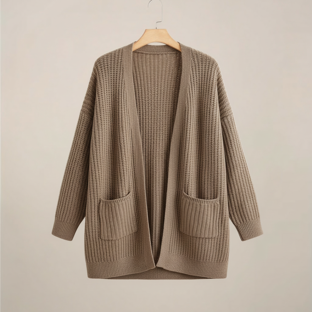 Plus Size Long Sleeve Oversized Open Cardigan – Casual Layering Essential