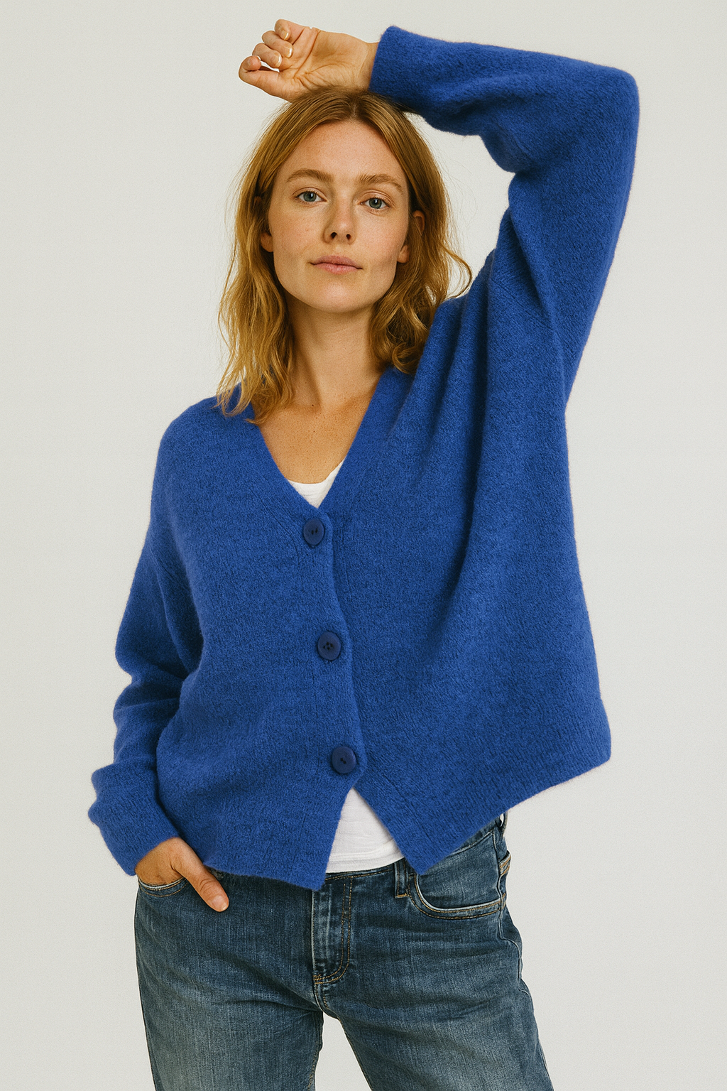 Women’s Cardigan Sweater – Soft Knit – Relaxed Fit – V-Neck – Button Front
