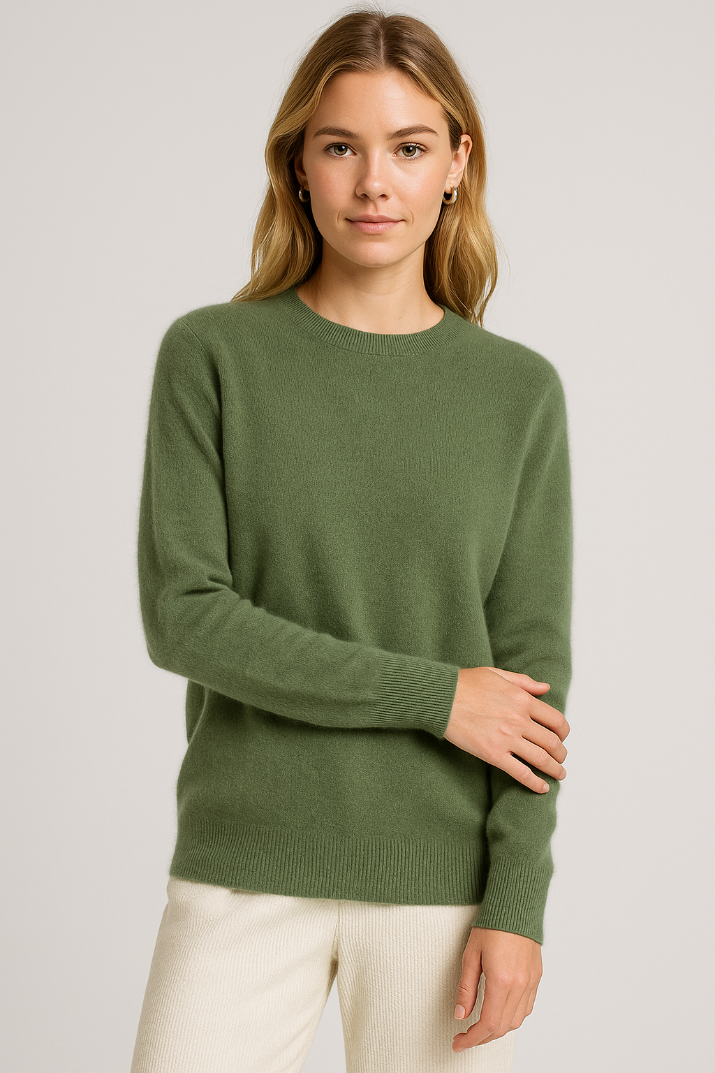 Women’s Classic Crew Neck Sweater – Soft Long Sleeve Knit