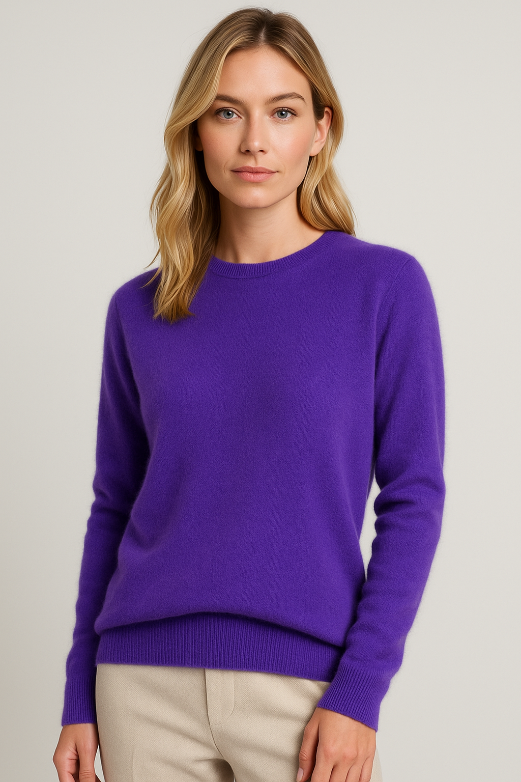 Women’s Classic Crew Neck Sweater – Soft Long Sleeve Knit