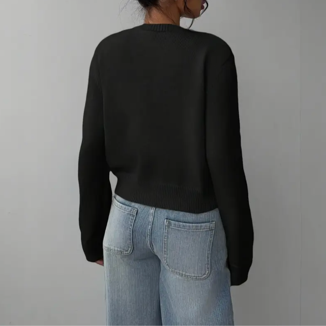 Women’s Cropped Button Cardigan – Soft Knit Layer for Everyday & Casual Wear