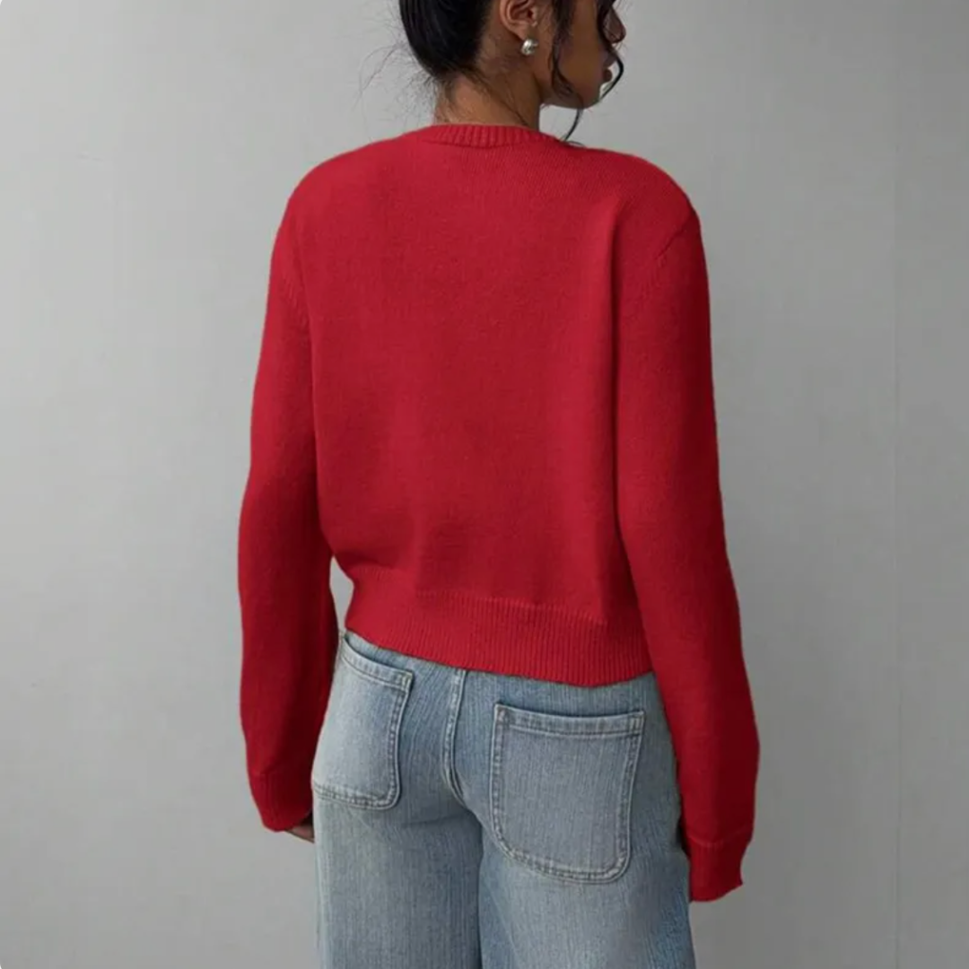 Women’s Cropped Button Cardigan – Soft Knit Layer for Everyday & Casual Wear