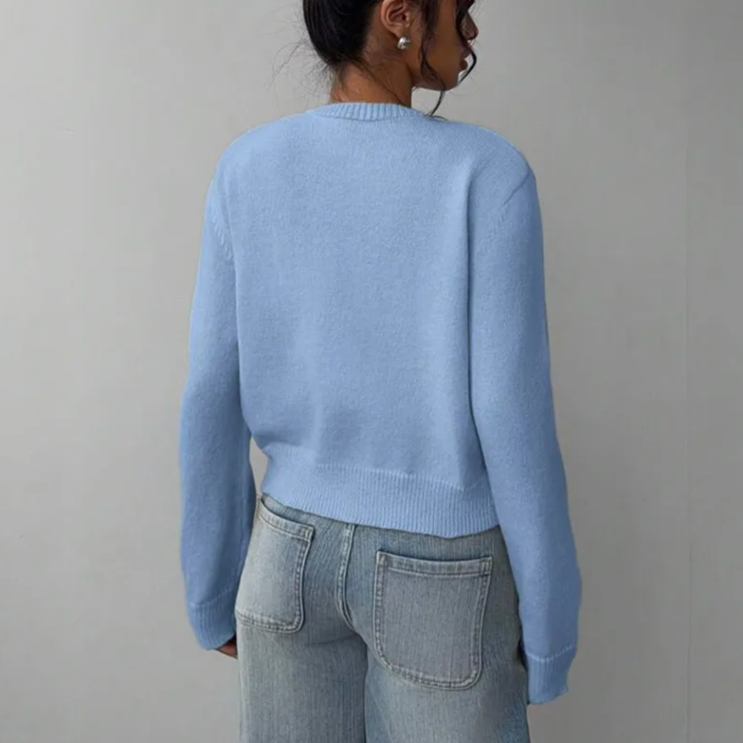 Women’s Cropped Button Cardigan – Soft Knit Layer for Everyday & Casual Wear