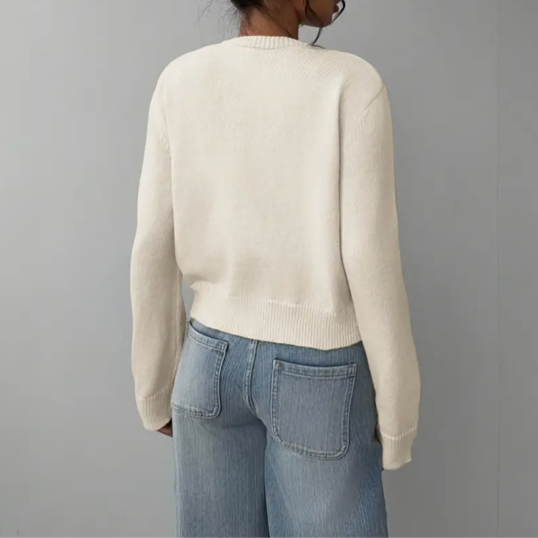 Women’s Cropped Button Cardigan – Soft Knit Layer for Everyday & Casual Wear