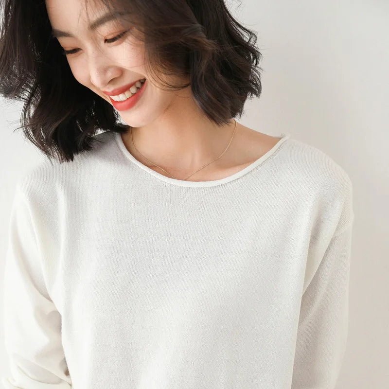 Women’s Soft Long Sleeve Sweater – Elegant Everyday Layer
