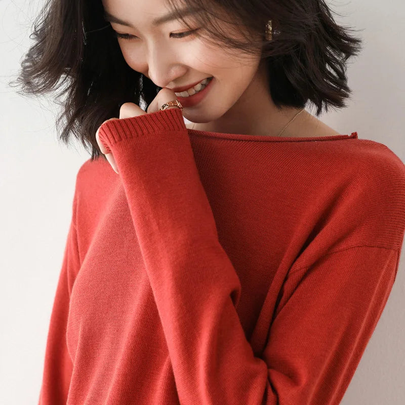 Women’s Soft Long Sleeve Sweater – Elegant Everyday Layer