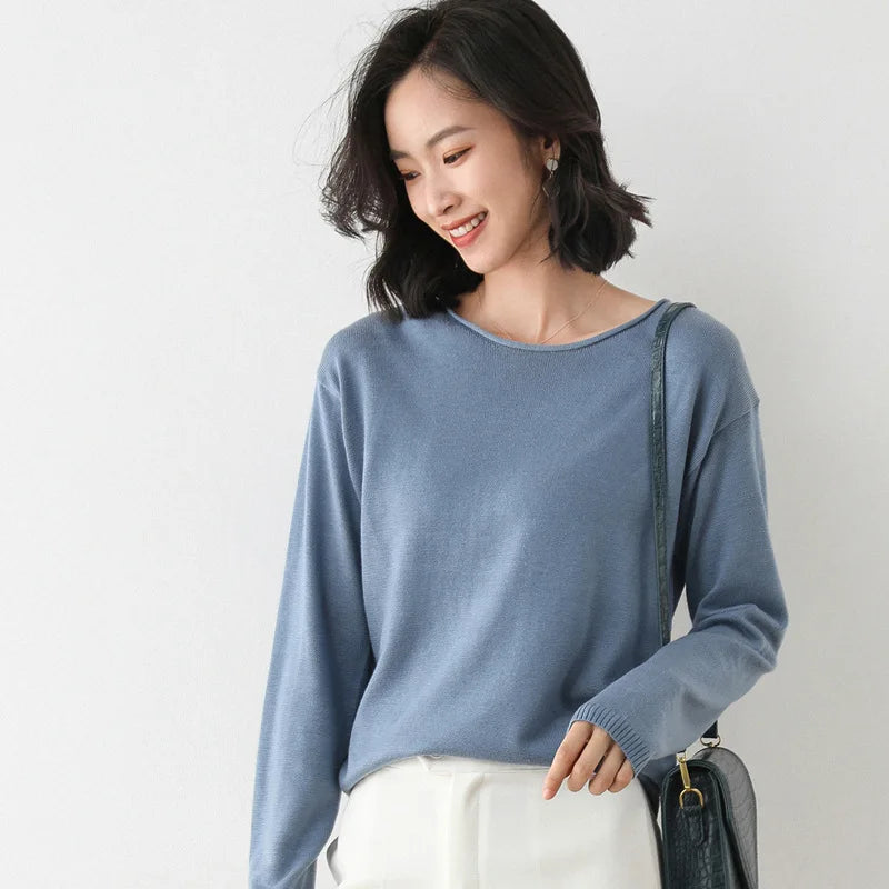Women’s Soft Long Sleeve Sweater – Elegant Everyday Layer